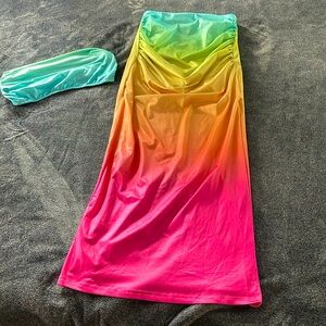 Ombre neon skirt set
